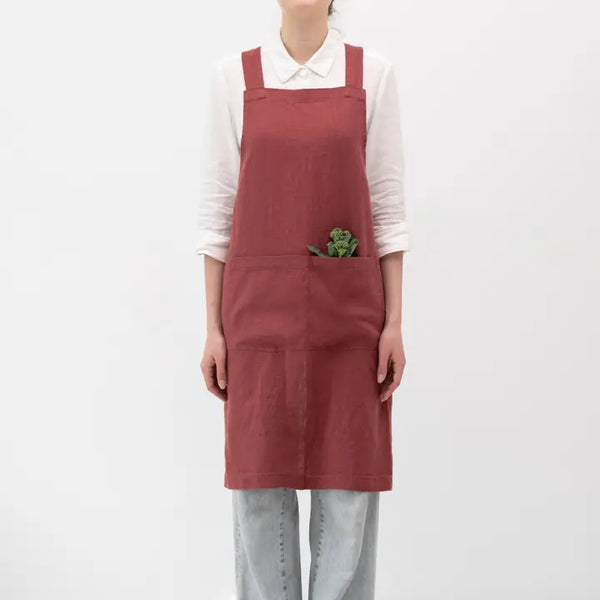 Linen Crossback Apron