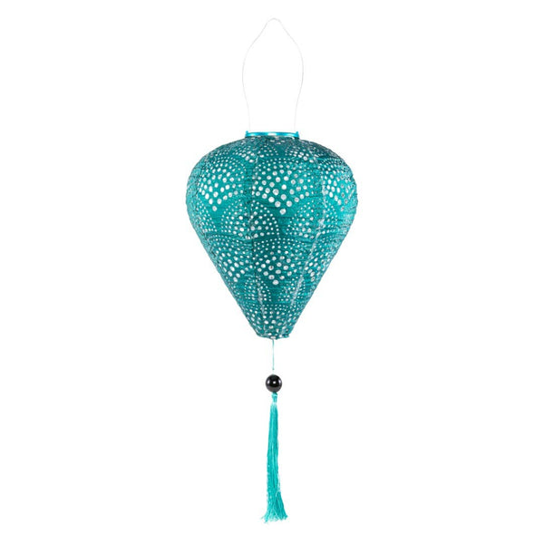 Stella Tassel 29.5" Balloon Solar Lantern - Jade