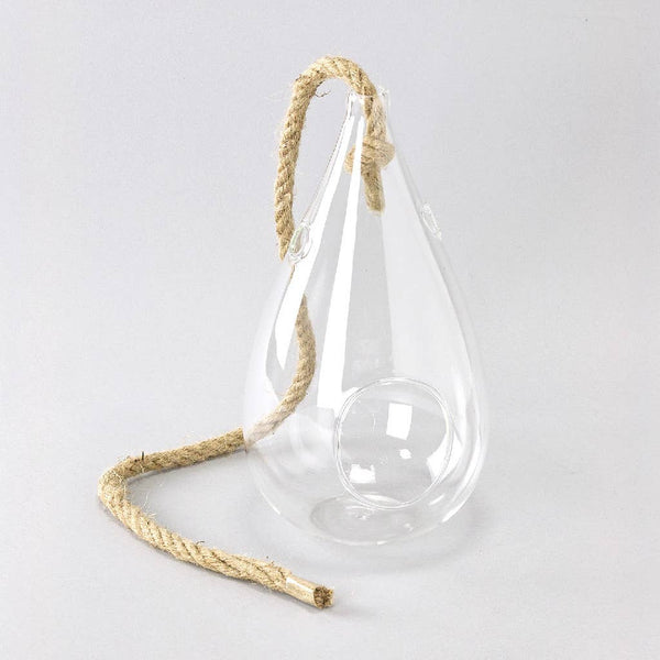 Rope Hanging Glass Drop Vase