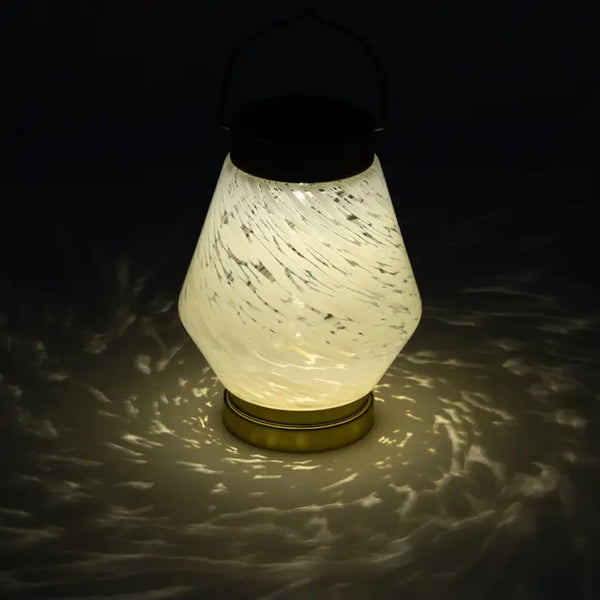 Boaters Lantern - 7.5" Glass Outdoor Solar Lantern - Cone
