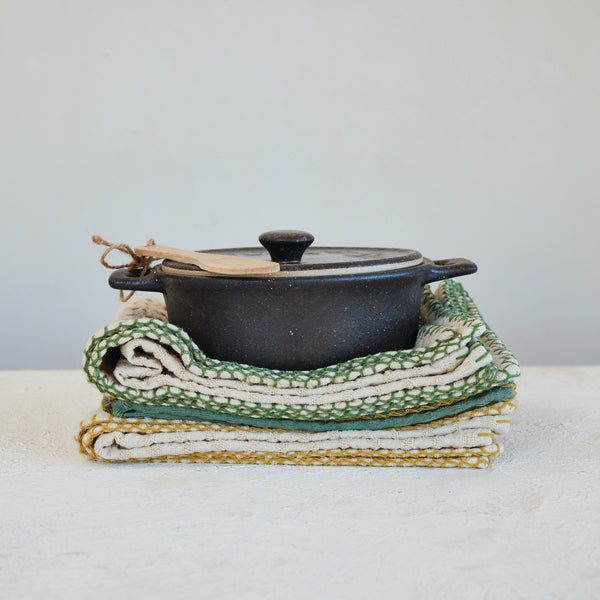 Stoneware Brie Baker with Bamboo Spreader