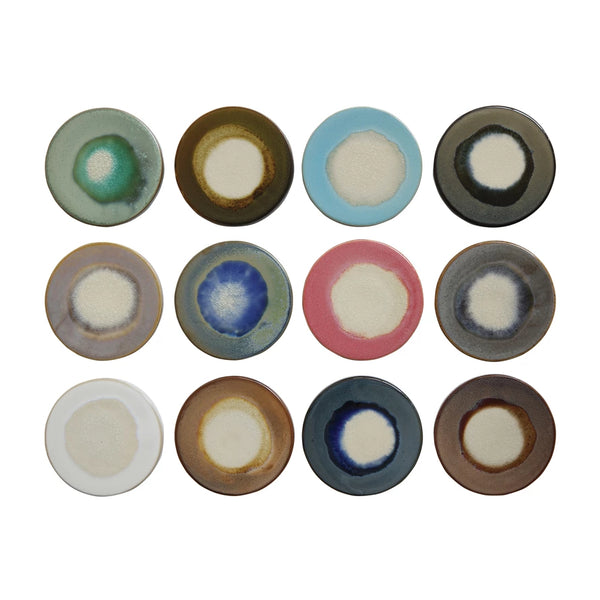 Multicolor Stoneware Trivet with Glaze