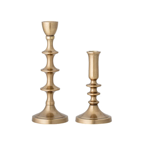 Gold Metal Taper Holders with Antique Finish