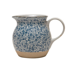 Stoneware Jug in Blue Floral