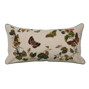 Lumbar Pillow w/ Butterflies & Flowers