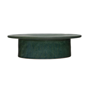 Matte Green Stoneware Pedestal