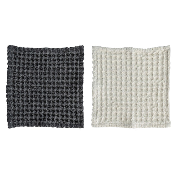 Waffle Weave Dish Cloths w/ Loops, Set of 2