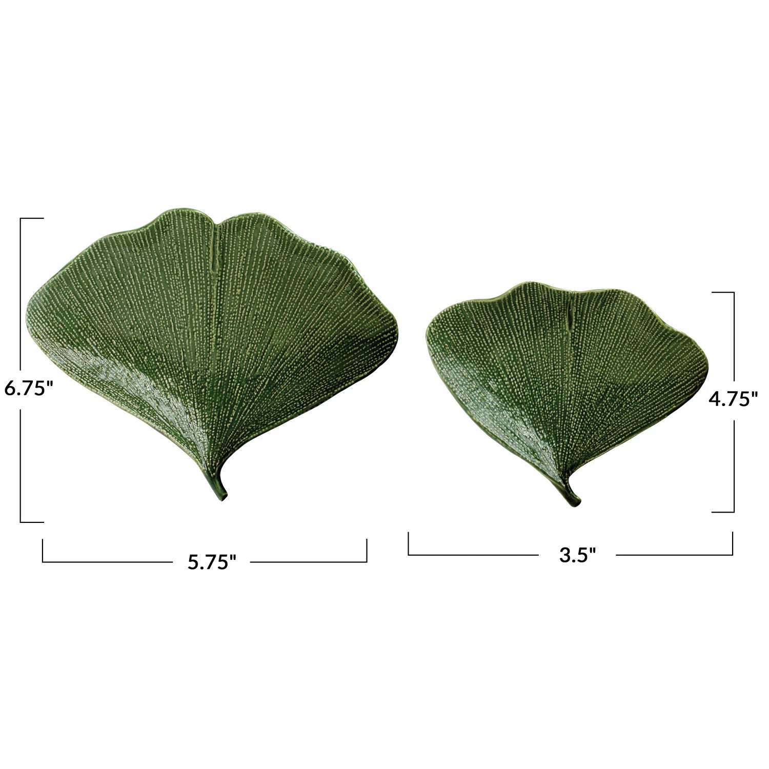 Debossed Stoneware Gingko Leaf Plate