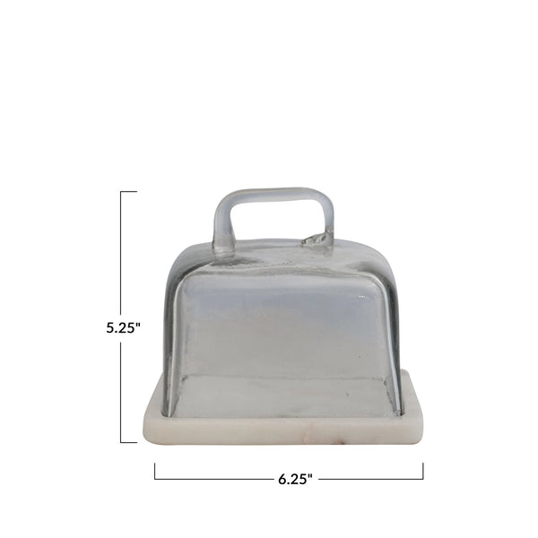 Glass Cloche w/ Marble Base