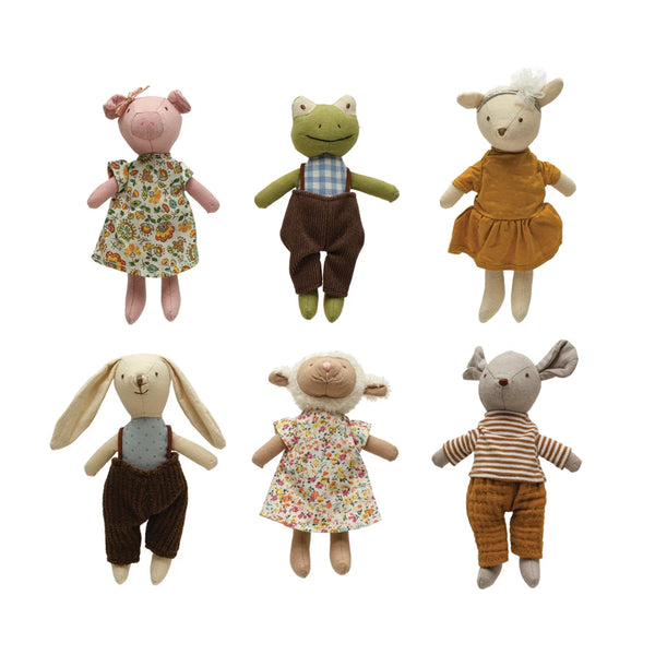 Plush Animal in Clothes, 6 Styles