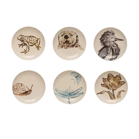 Stoneware Floral/Fauna Plate