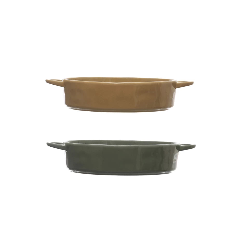 Stoneware Baker with Handles (2 Colors)