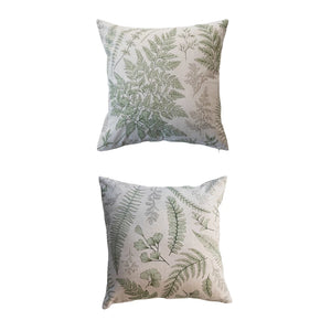 20" Square Cotton & Linen Printed Pillow | 2 Styles