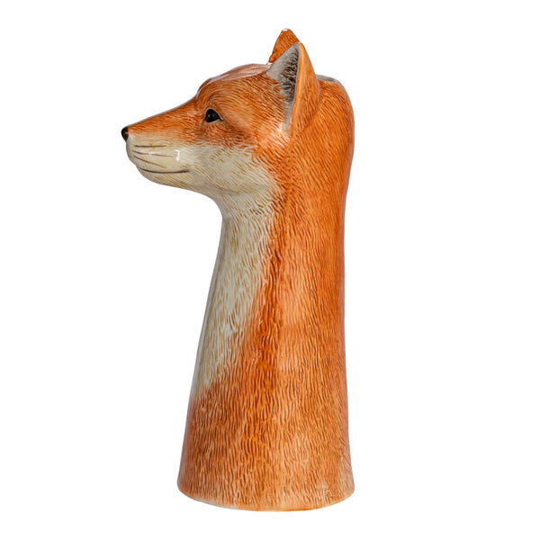 Hand-Painted Stoneware Fox Vase