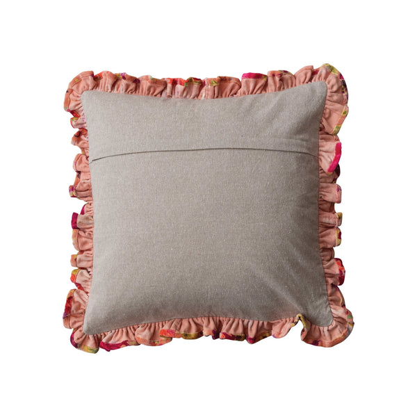 Velvet Printed Floral Pillow