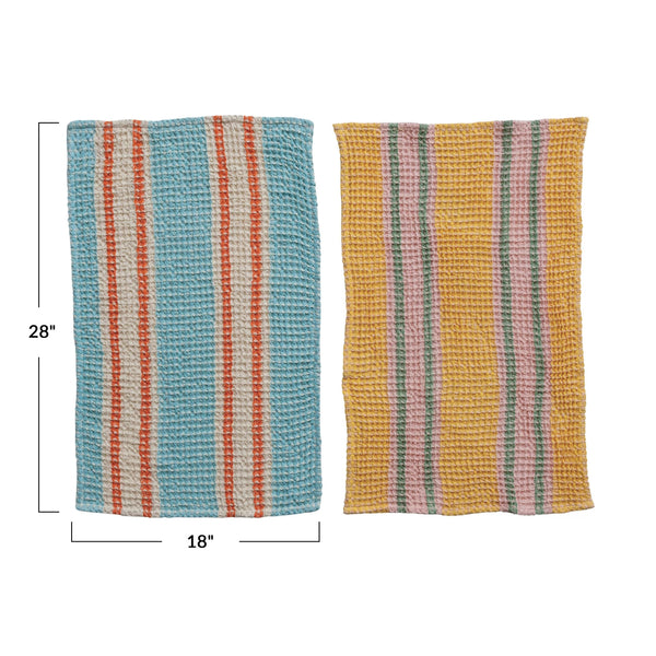 Woven Cotton Waffle Weave Tea Towel | 2 Styles