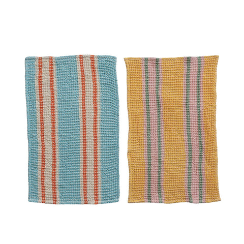 Woven Cotton Waffle Weave Tea Towel | 2 Styles