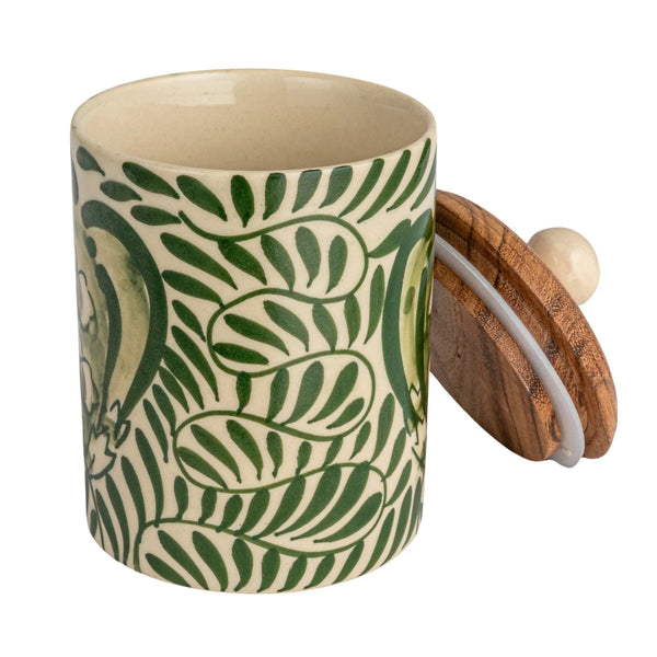 Hand-Painted Stoneware Canister