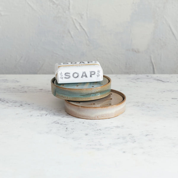 Stoneware Soap Dish w/ Removable Tray