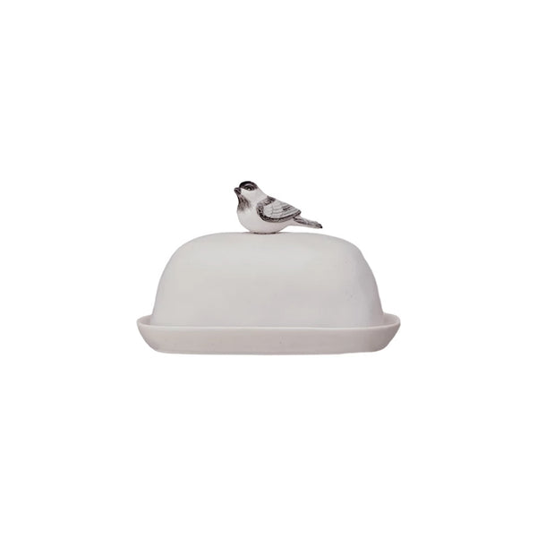 Butter Dish with Bird Shaped Handle