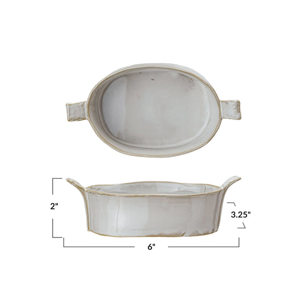 Stoneware Mini Baker w/ Handles