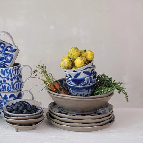 10 oz. Hand-Painted Stoneware Bowl/Teacup