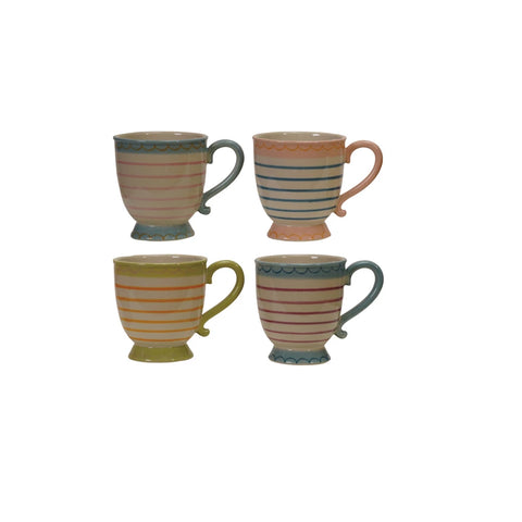 Hand-Painted Stoneware Footed Mug 10 oz.