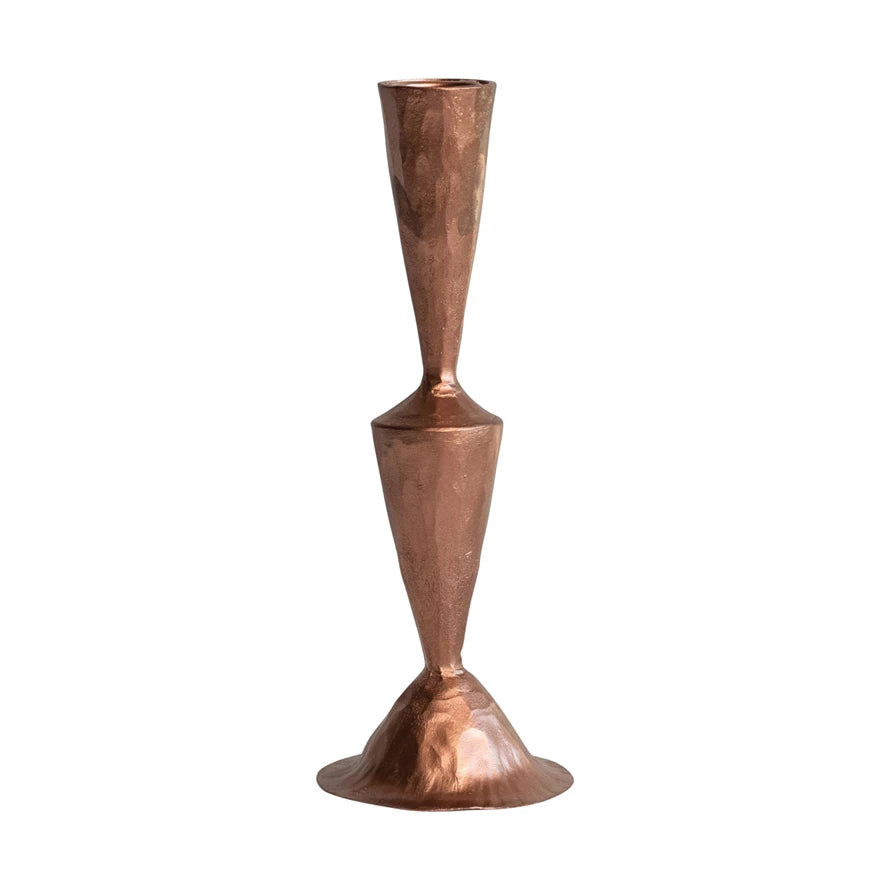 Cast Iron Taper Holder - Copper Finish