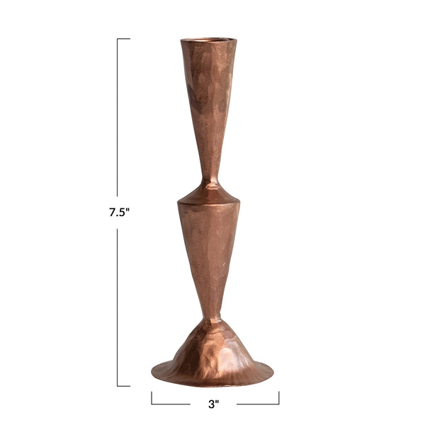 Cast Iron Taper Holder - Copper Finish