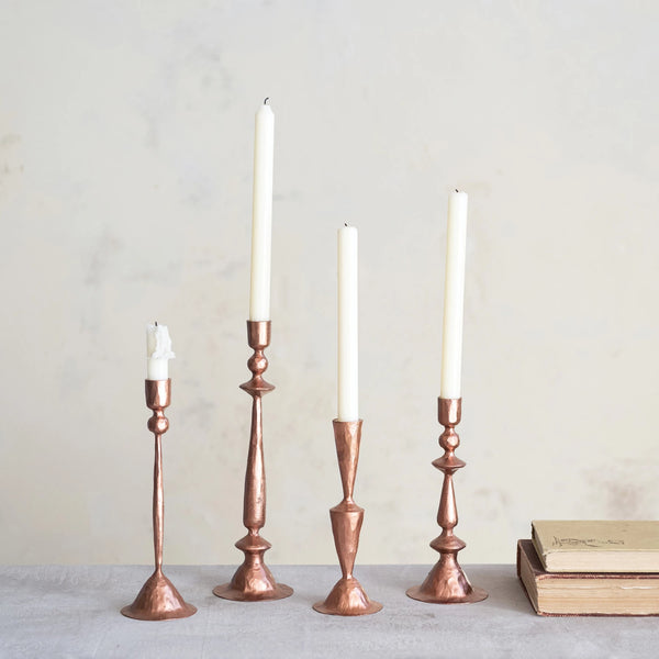 Cast Iron Taper Holder - Copper Finish