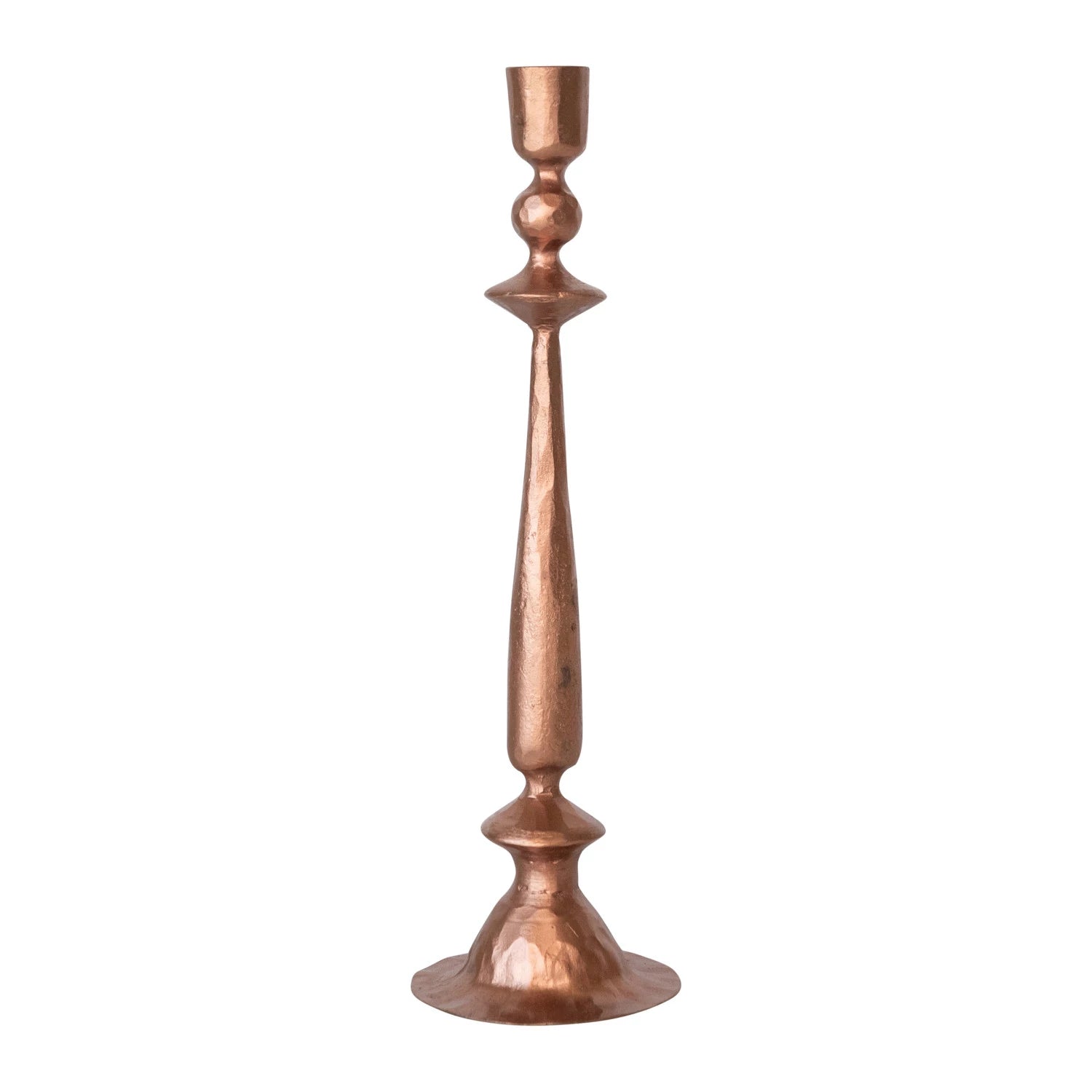 Cast Iron Taper Holder - Copper Finish - 11.75"