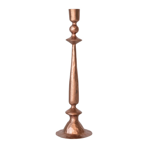 Cast Iron Taper Holder - Copper Finish - 11.75"