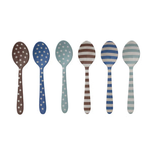 Enameled Stainless Steel Spoon with Stripes/Dots