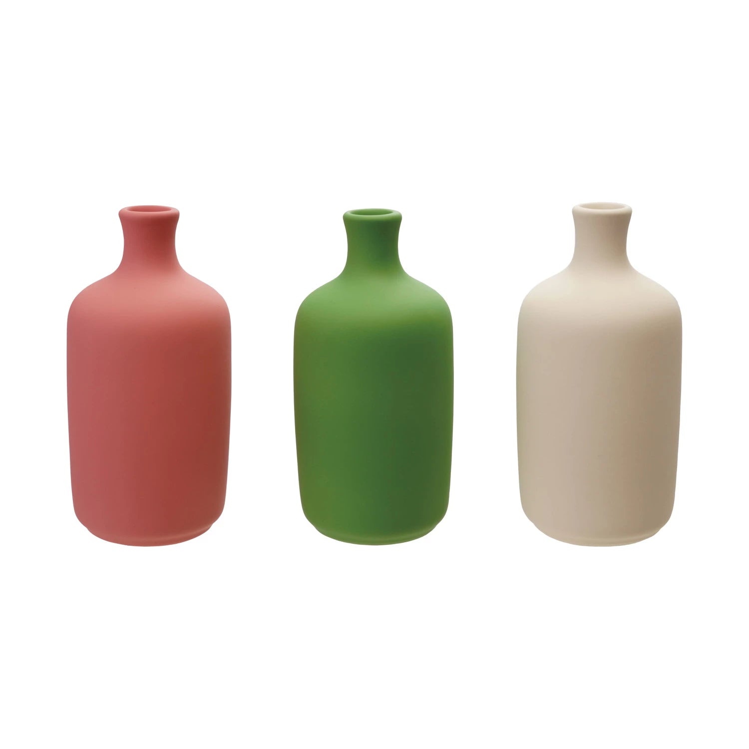 Stoneware Bottle Vase, Latex Glaze (3 Colors)