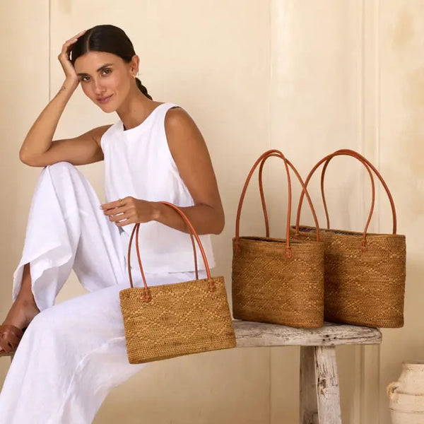 Ata Vine Woven Tote Large