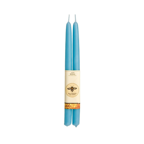 100% Pure Beeswax Tapers: Sky Blue / Standard (12" x 7/8")