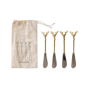 Brass Stag Canape Utensils