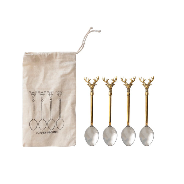 Brass Stag Canape Utensils