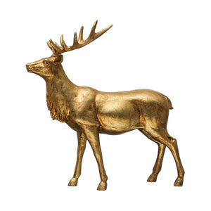 Resin Standing Deer, Gold Finish