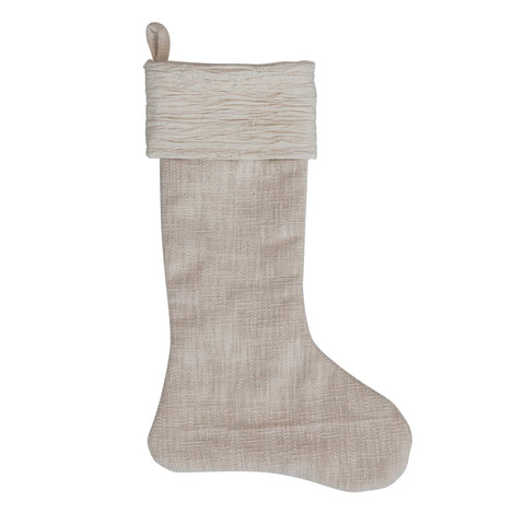 Stocking w/ Voile Cuff, Cream Color