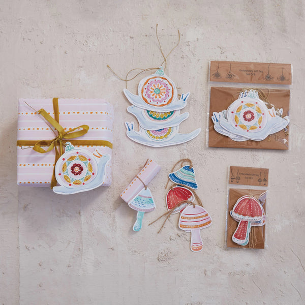 Mushroom Gift Tags/Ornaments,4 Styles | Set of 8