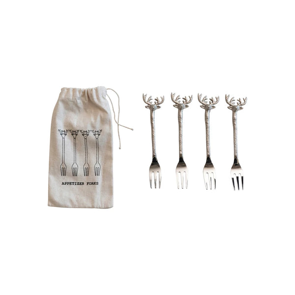 Stainless Steel Utensils w/ Reindeer Handles