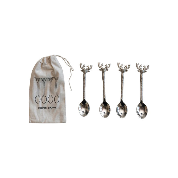 Stainless Steel Utensils w/ Reindeer Handles