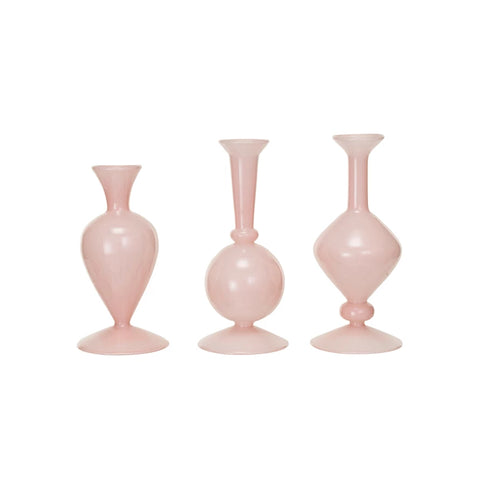 Blown Glass Vase, Opaque Pink, 3 Styles