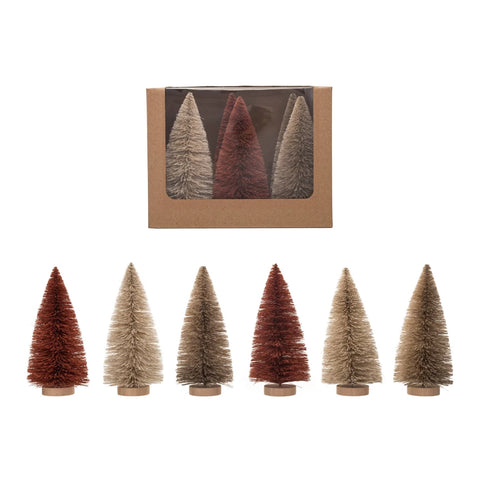 Sisal Bottle Brush Trees | Set of 6