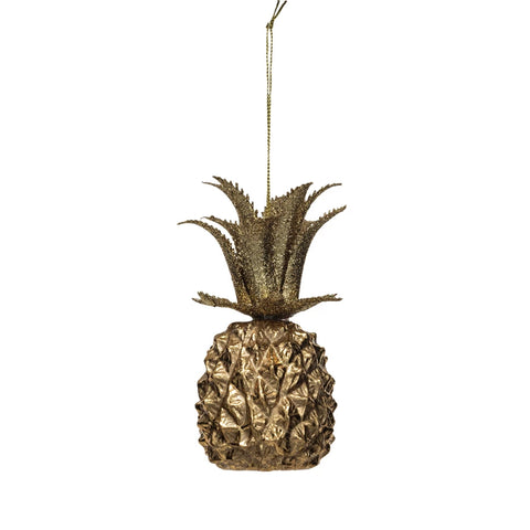 Plastic Pineapple Ornament, Gold Finish