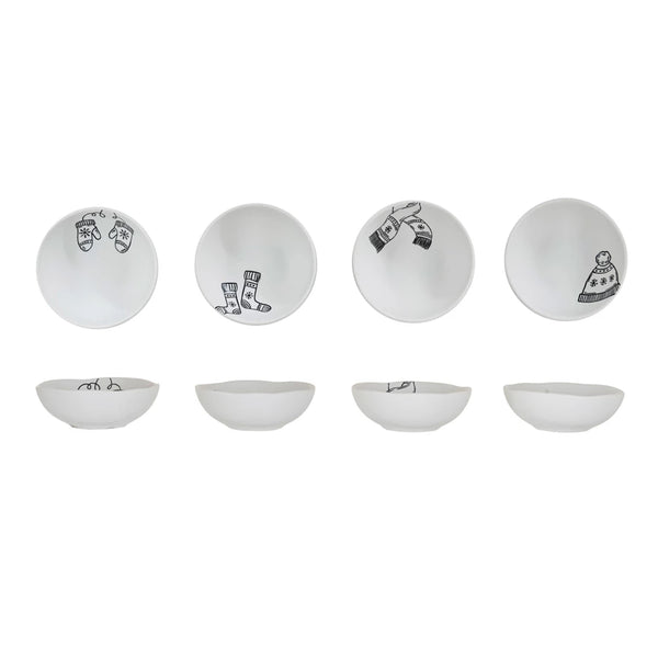 Stoneware Bowl w/ Winter Apparel | 4 Styles