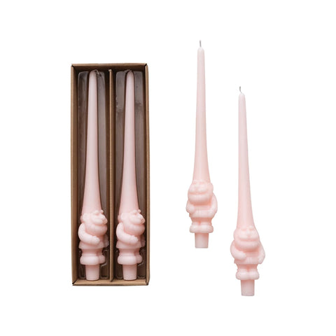 Unscented Gnome Shaped Taper Candles in Box | Set of 2