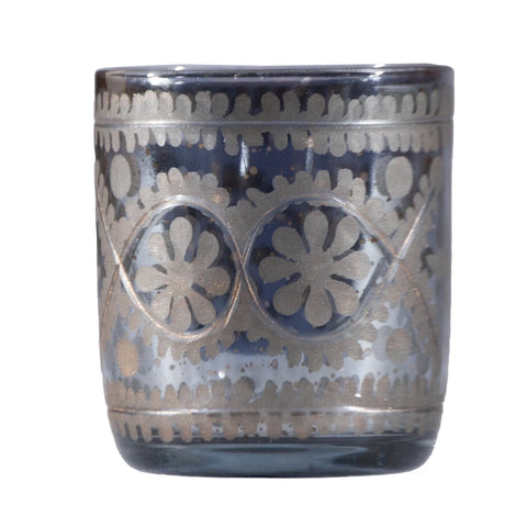 Etched Mercury Glass Votive Holder