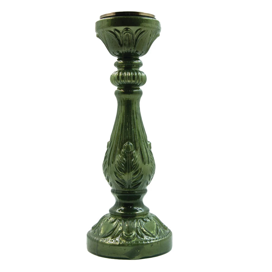 Embossed Mercury Glass Candle Holders